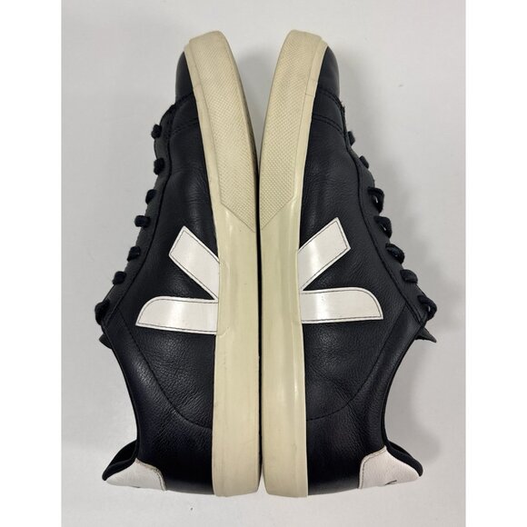 Veja Mens Campo Low Chromefree Sneakers Size 12 Black White Leather Shoes - Picture 6 of 10